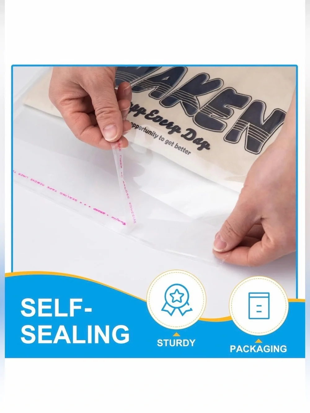 50pc Large 12”x15” Clear Cellophane Bags with Adhesive Seal